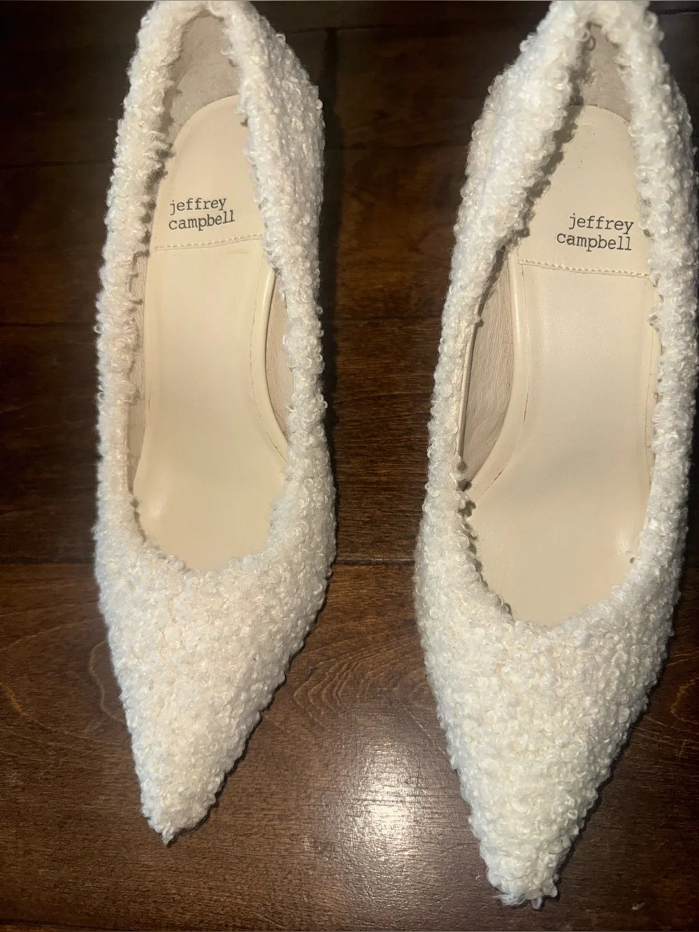 Brand new never worn Jeffrey Campbell Shearling pumps
